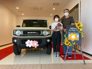 大変お待たせいたしました！ジムニーご納車おめでとうございます！